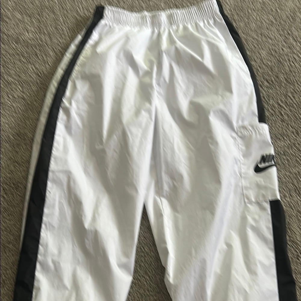 Nike White and Black Track Pants